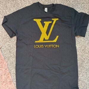 Gildan Black T-Shirt with Gold Logo